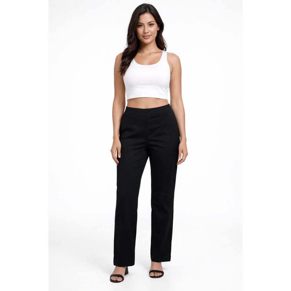 Counterparts Womens Black Super Stretch Straight Leg Pull On Dress Pants‎ Size L